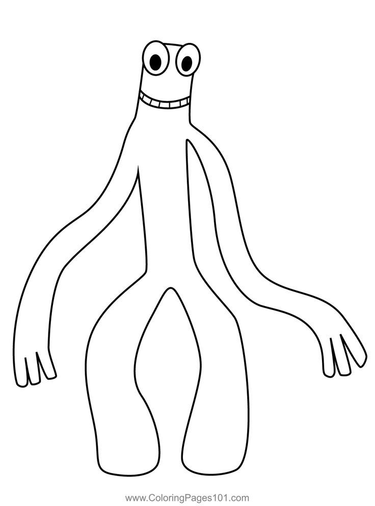 Green standing rainbow friends roblox coloring page coloring pages printable coloring pages coloring pages for kids