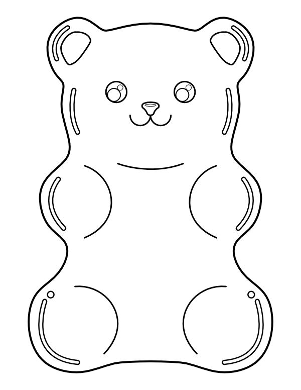 Printable gummy bear coloring page bear coloring pages candy coloring pages cute coloring pages