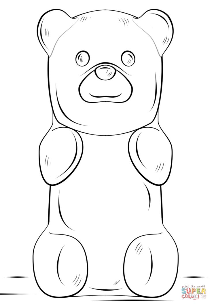 Gummy bear super coloring bear coloring pages bear art gummy bears