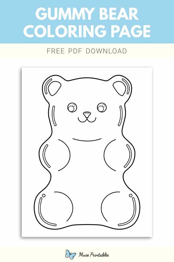 Free gummy bear coloring page bear coloring pages bear crafts preschool gummy bears