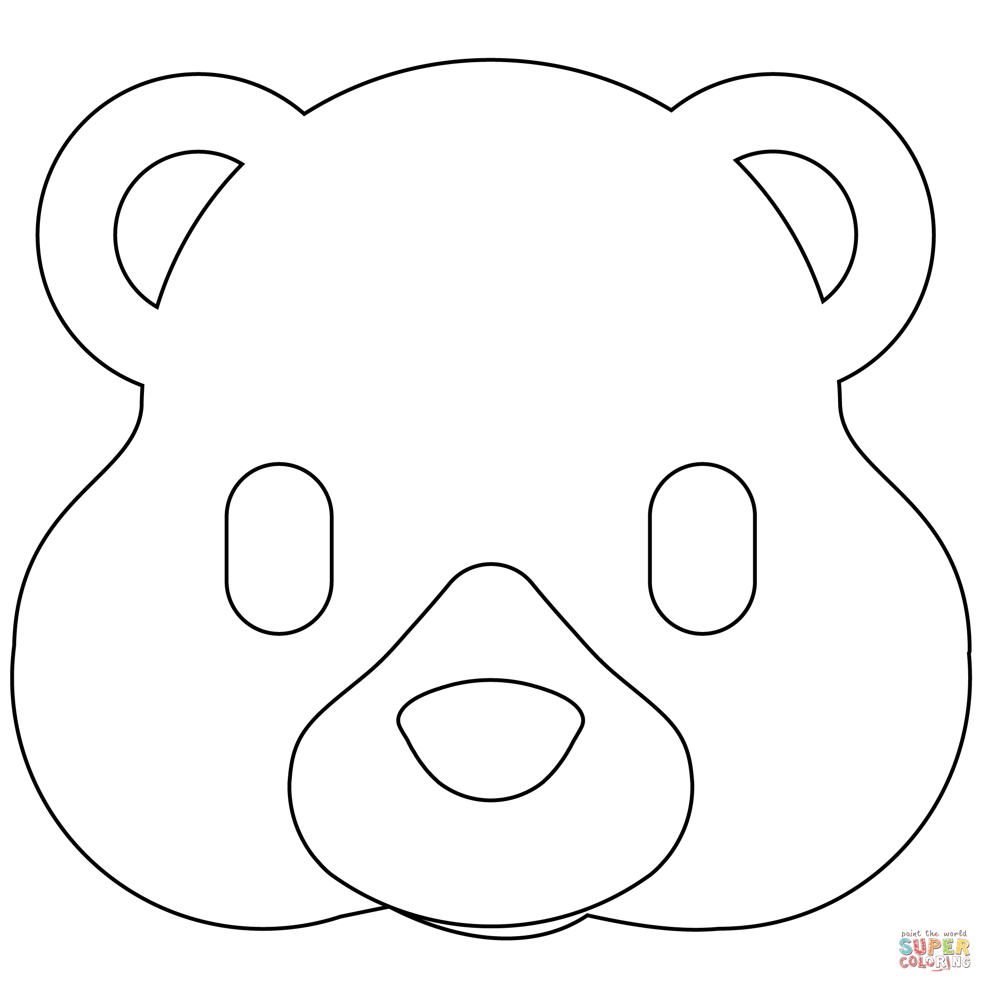 Bear emoji coloring page free printable coloring pages