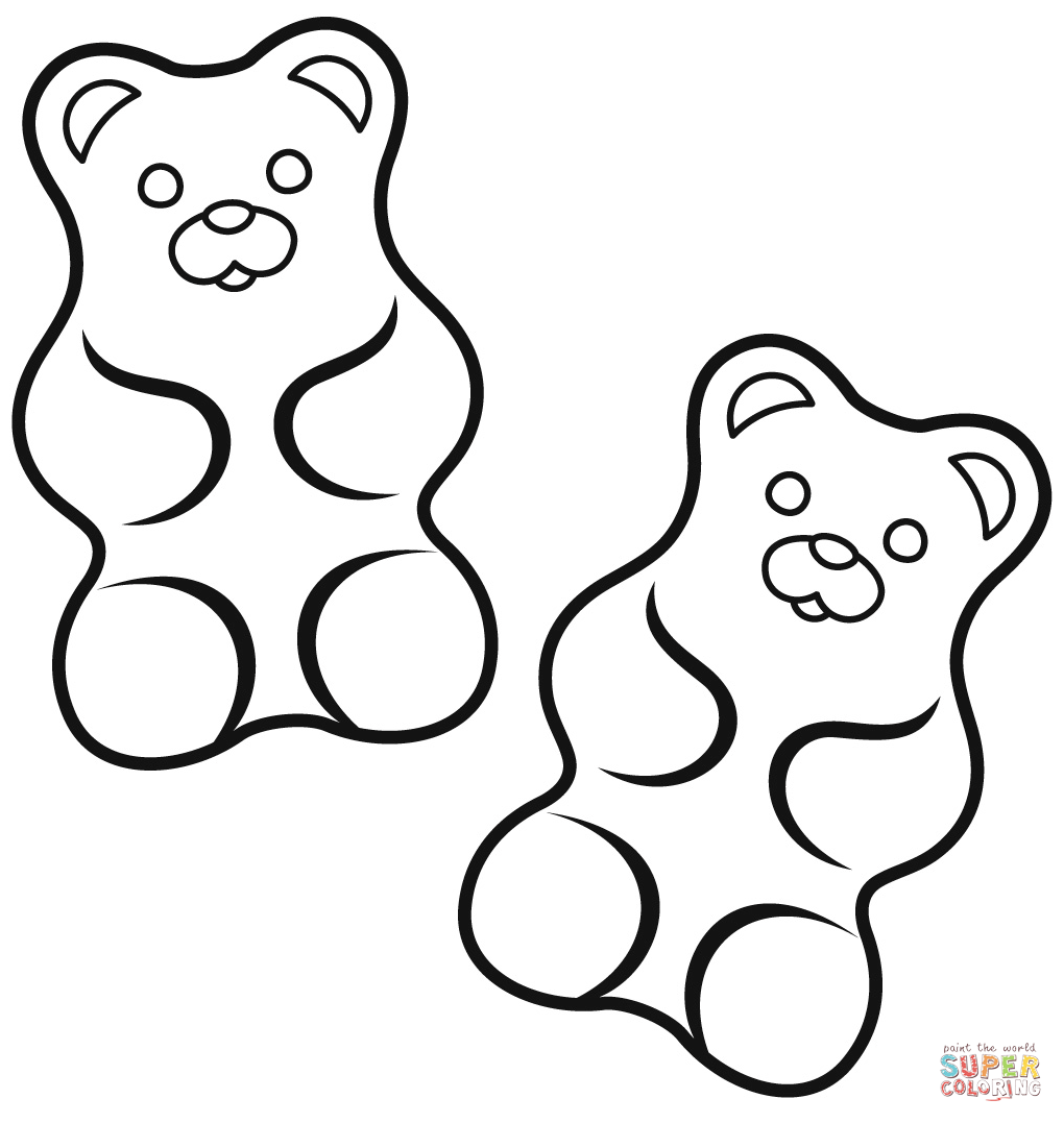 Gummy bear coloring page free printable coloring pages