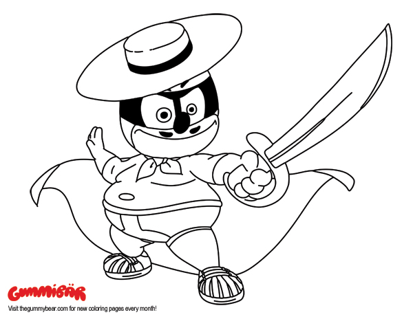 Download a free printable gummibãr february coloring page