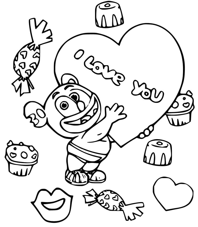 Valentine gummy bear fãrbung seite