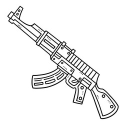 Gun coloring book page vector images over