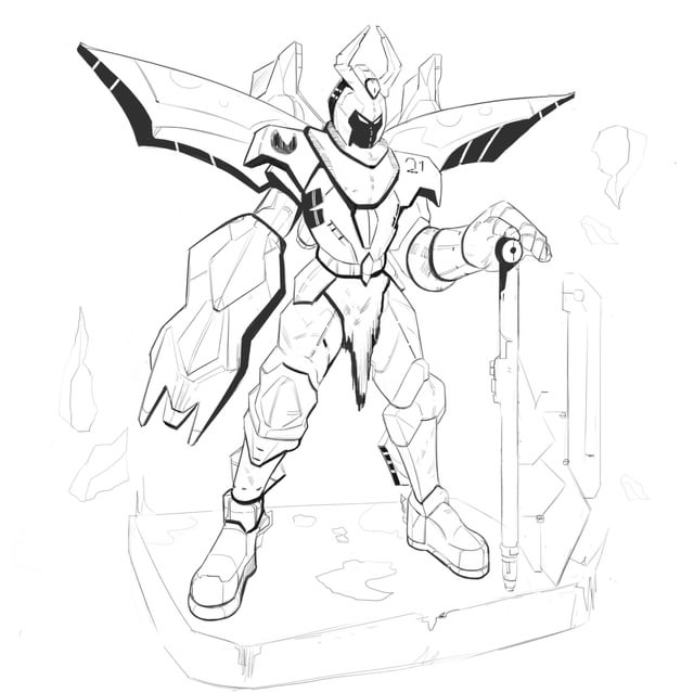 Hello guys how are you i started watching gundam recently and im loving it then i had the idea to make a character design based on gundam haha rgundam