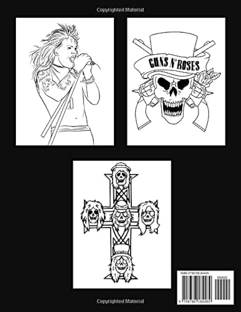 Guns n roses loring book a ol loring book with many illustrations of guns n roses for fans of all ages to relax and relieve stress mann valentin books