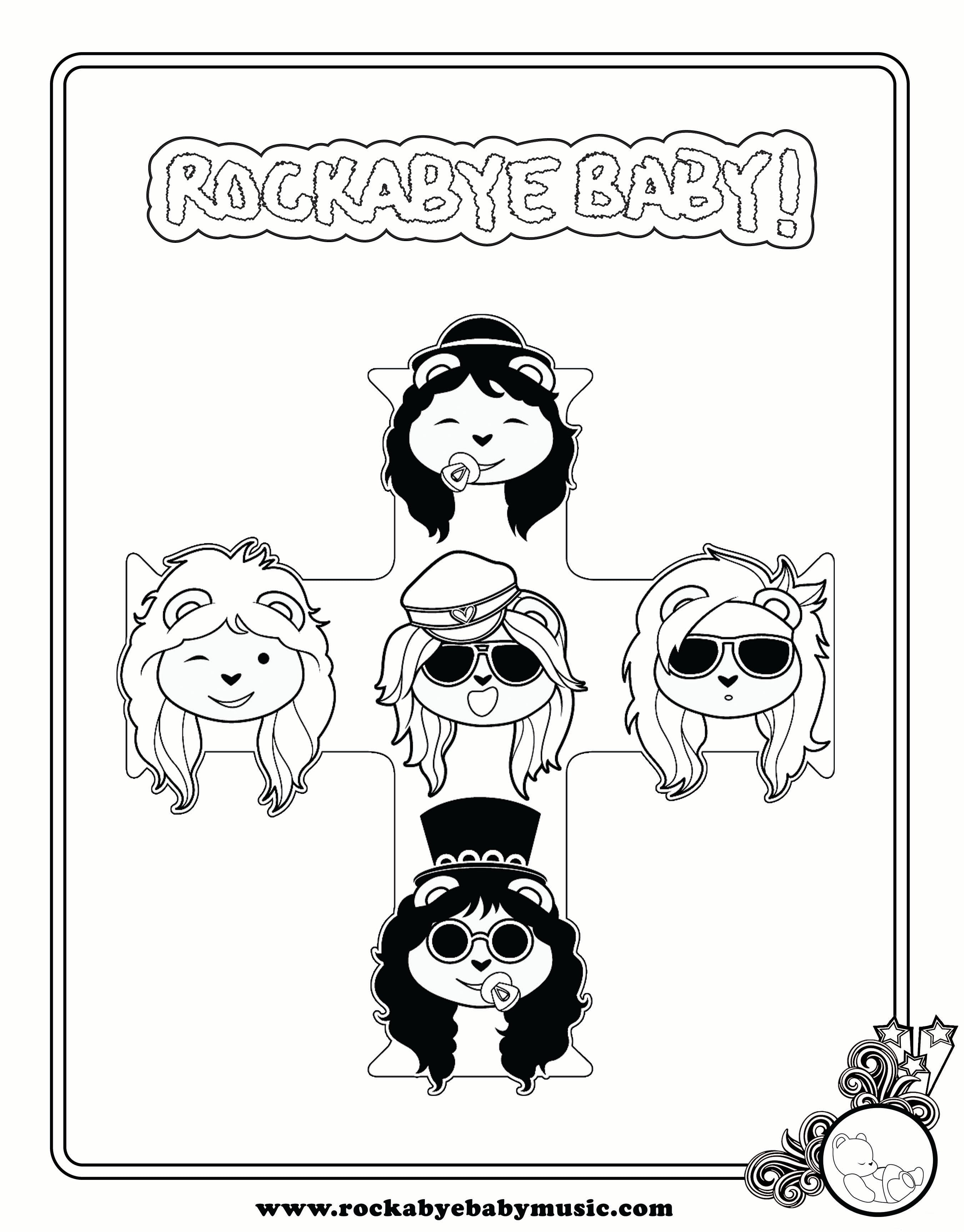 Rockabye baby guns n roses coloring pages