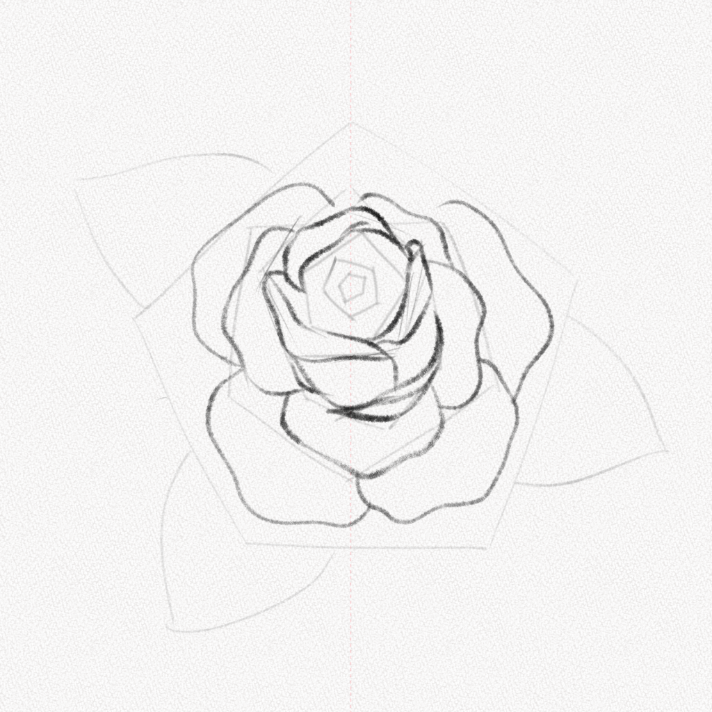 How to draw a rose â a step