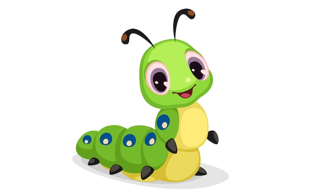 Vector e ilustracion de gusano verde para dcargar gratis