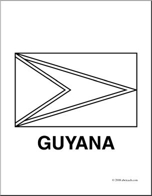 Clip art flags guyana coloring page i