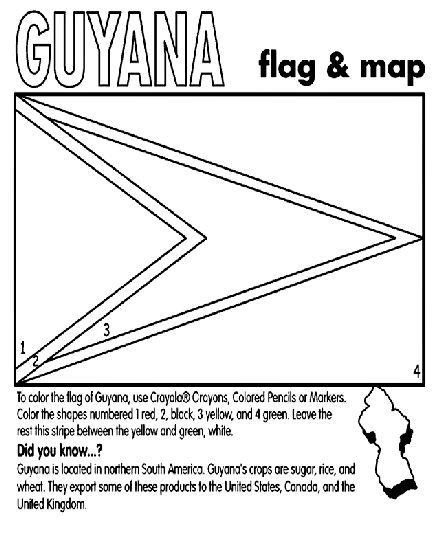 Guyana on crayola guyana coloring pages guyana flag