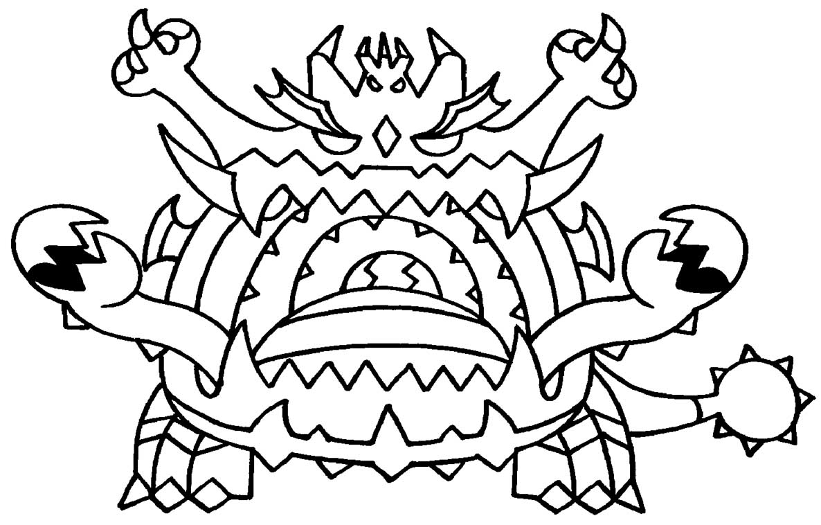 Pokemon guzzlord coloring page â having fun with children