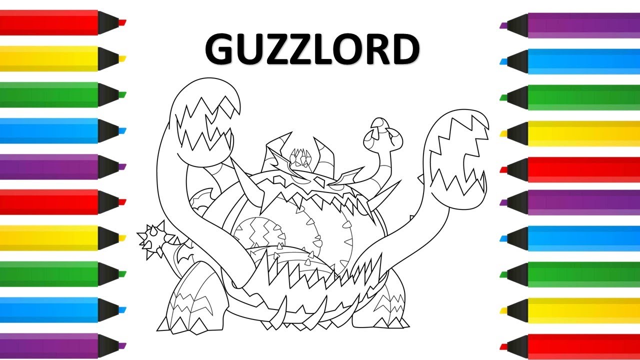Pokãon coloring book pages speed coloring guzzlord
