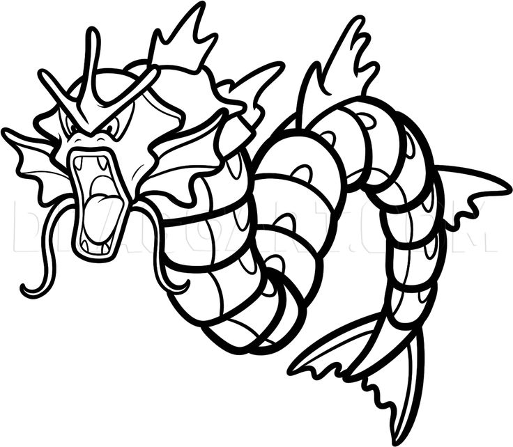 How to draw gyarados gyarados from pokemon step by step drawing guide by dawn dragoart pokemon gyarados pokemon coloring pages coloring pictures