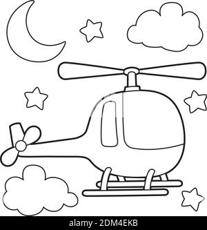 Helicopter coloring page stock vector image art