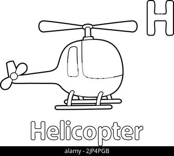 Helicopter coloring page stock vector image art