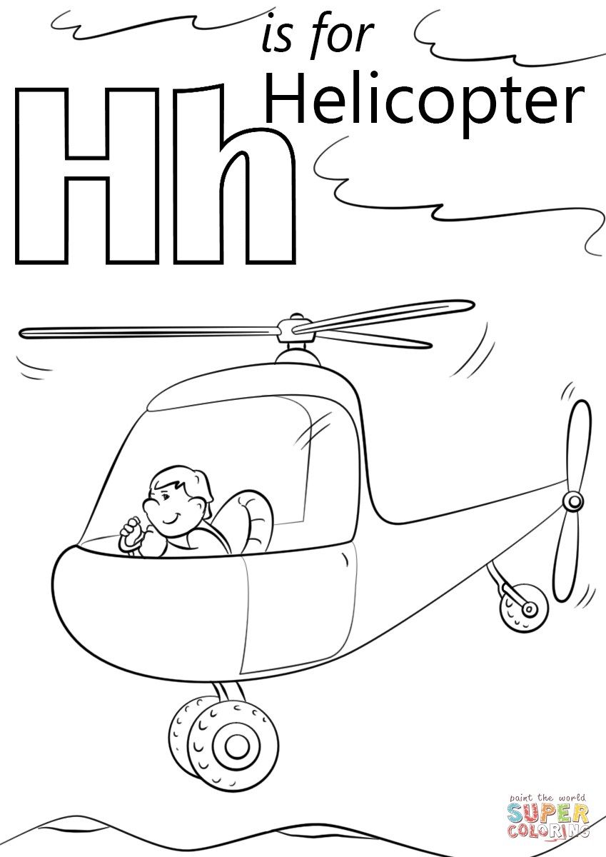 Letter h coloring pages letter h is for helicopters coloring page free printable coloring