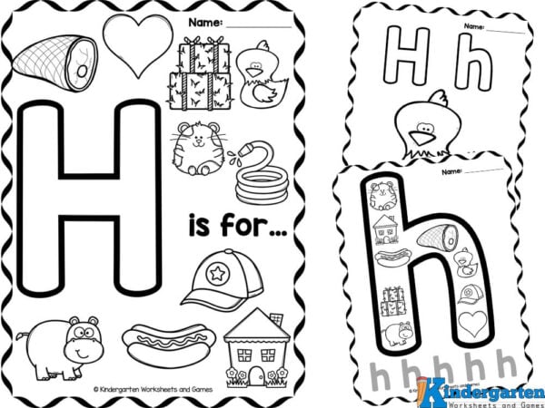 Free printable letter h coloring sheet pages for kids
