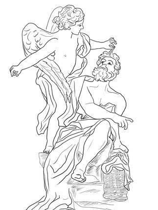 Habakkuk and the angel coloring page supercoloring angel coloring pages coloring pages face drawing