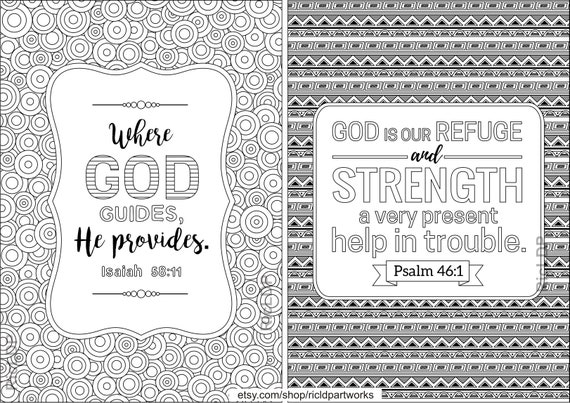 Set of bible coloring pages tessellation design repeated pattern backgrounds scripture arts isaiah habakkuk digital download