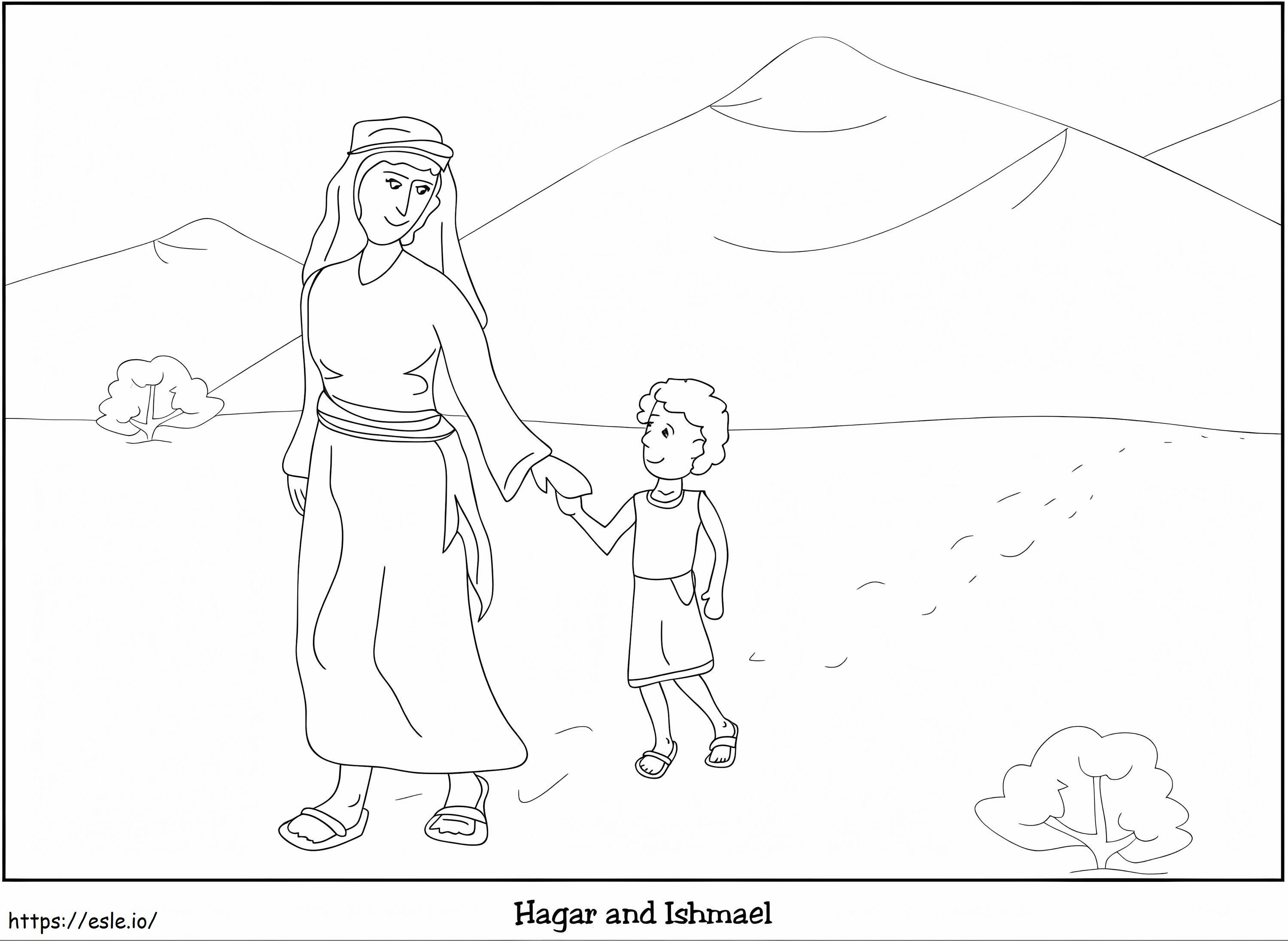 Hagar and ishmael printable coloring page