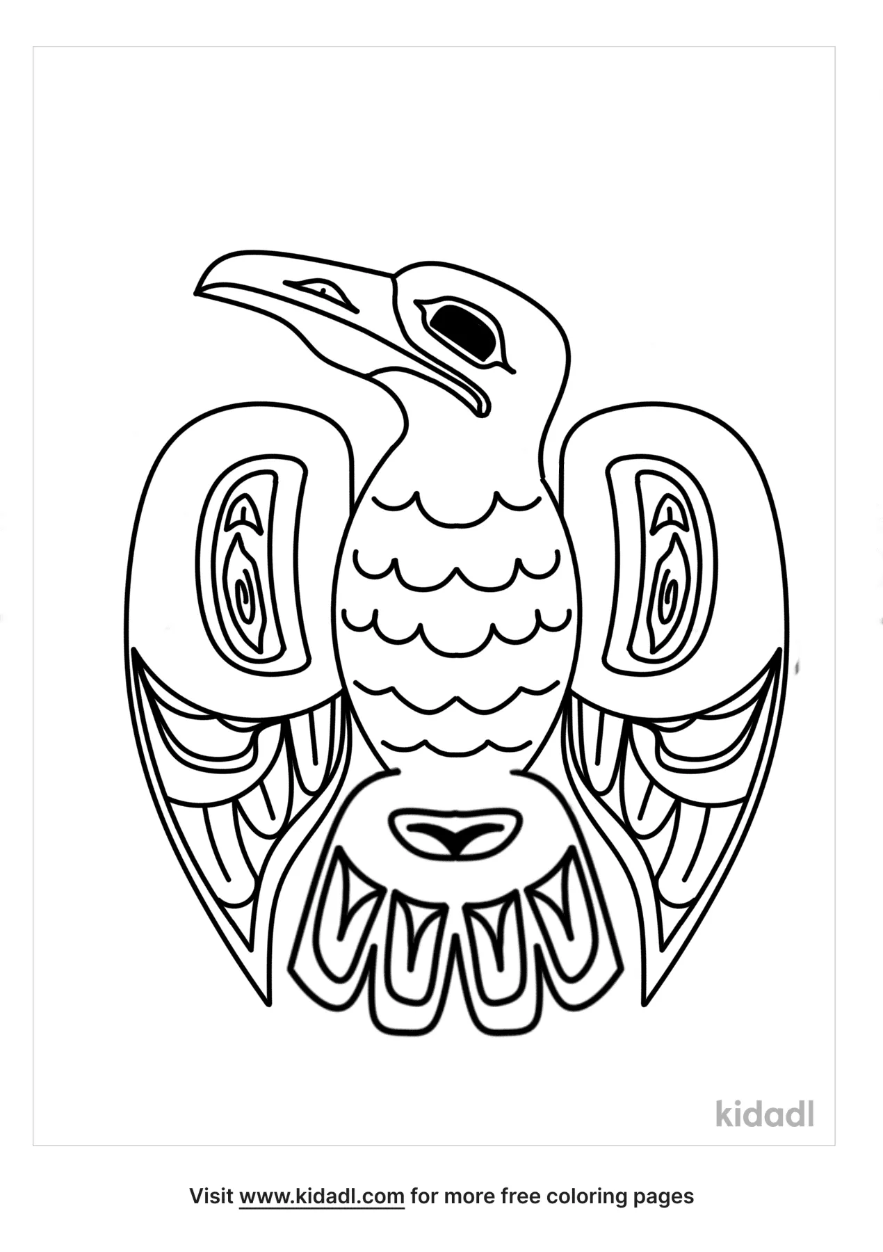 Free haida raven art coloring page coloring page printables