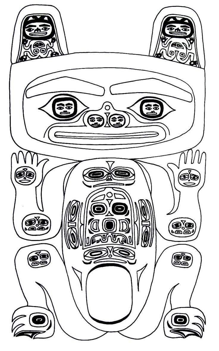 Bear design from the tlingit indian coloring book page designs coloring books coloring pages coloring book pages