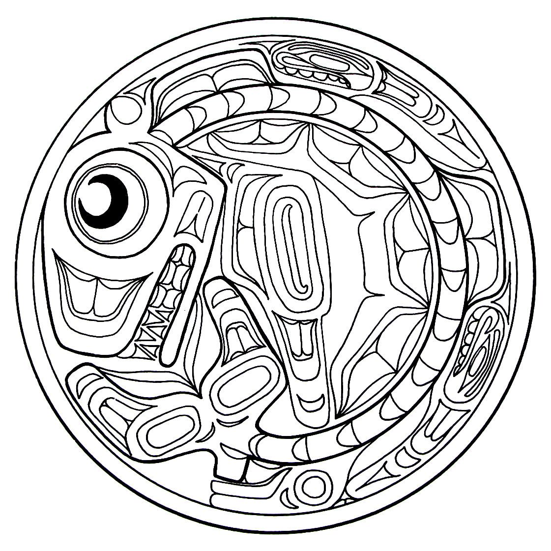 A killer whale from the haida indians printable coloring book page skull coloring pages designs coloring books printable coloring book