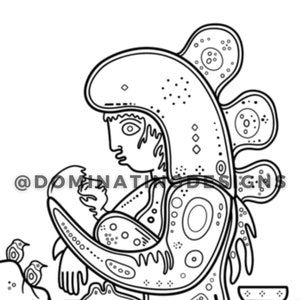 Haida art bear coloring page grayscale digital download jpeg png dominating designs