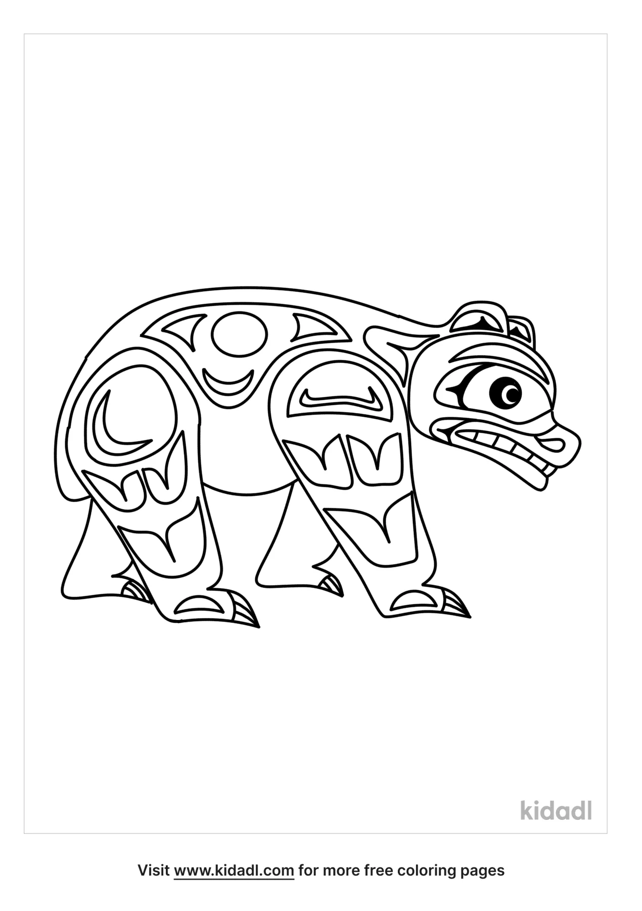 Free haida art bear coloring page coloring page printables