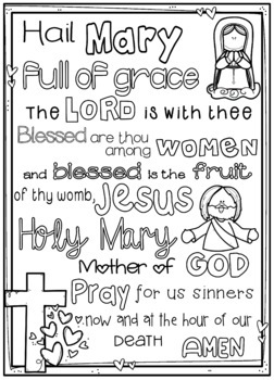 Hail mary prayer page by ponder and possible tpt