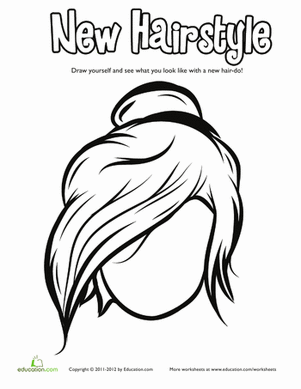 Hairstyle coloring messy bun worksheet education coloring pages cool coloring pages coloring books