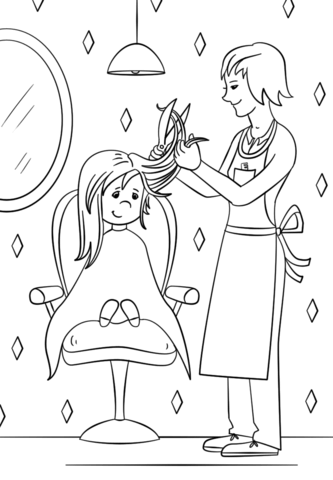 Hairdresser coloring page free printable coloring pages