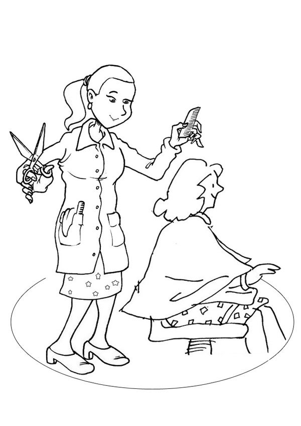 Free online hairdresser colouring page
