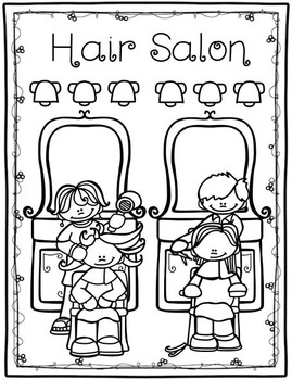 Hair salon matching flashcards and coloring by ccs classroom creations