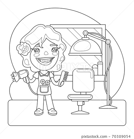 Hairdresser coloring page
