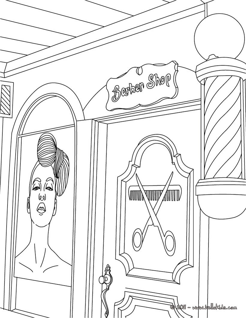 Hair salon coloring pages