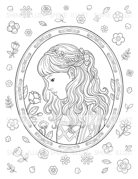 Printable coloring page girl with flowers girls hair coloring sheet coloring page beautiful girl my daughter coloring