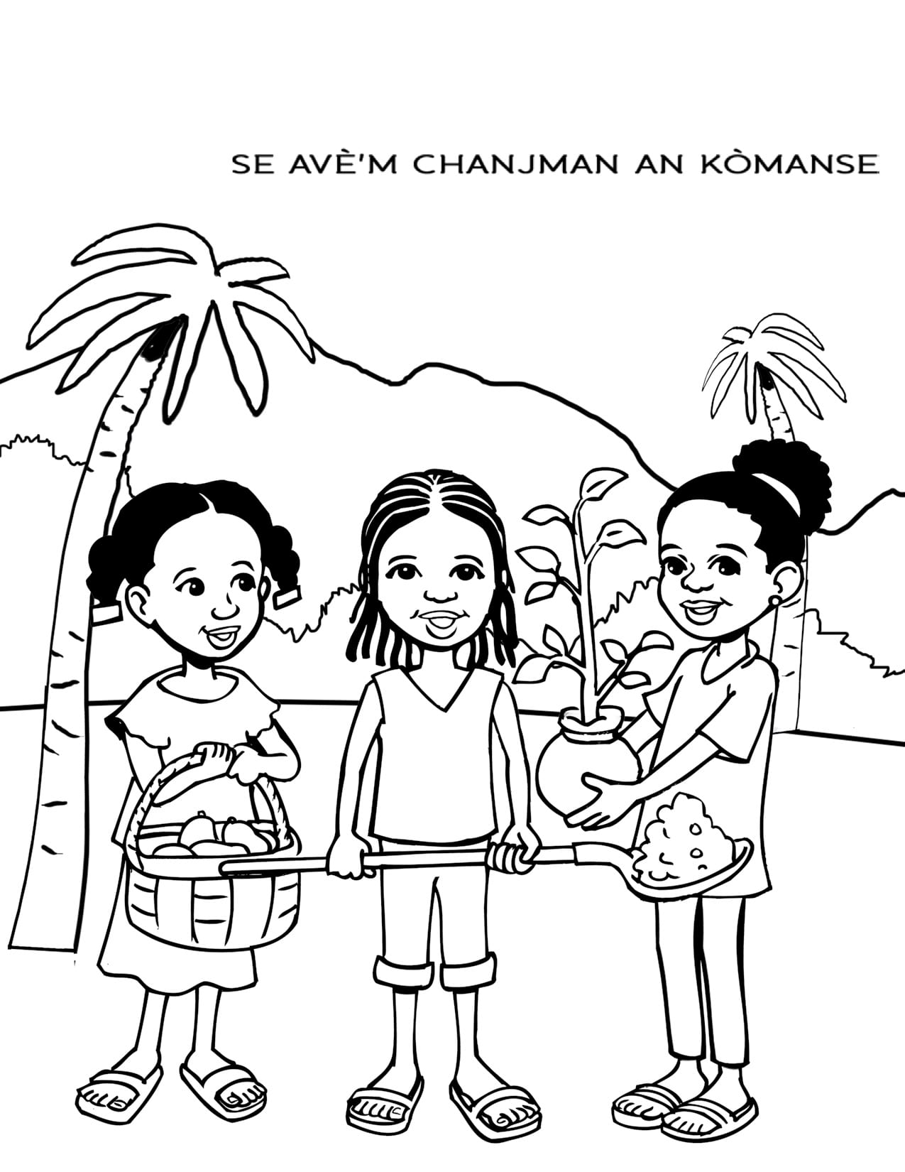 Environmental care coloring book for haiti