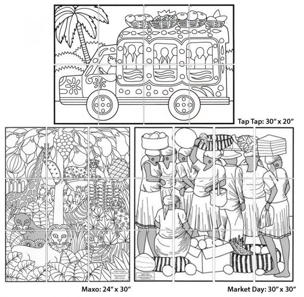 Haiti mini murals kids art projects mural coloring pages