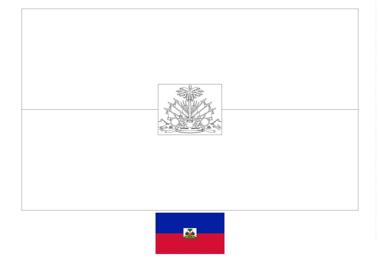 Flag of haiti coloring page