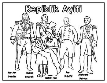 Historical haitian heroes coloring sheets haiti by genise vertus