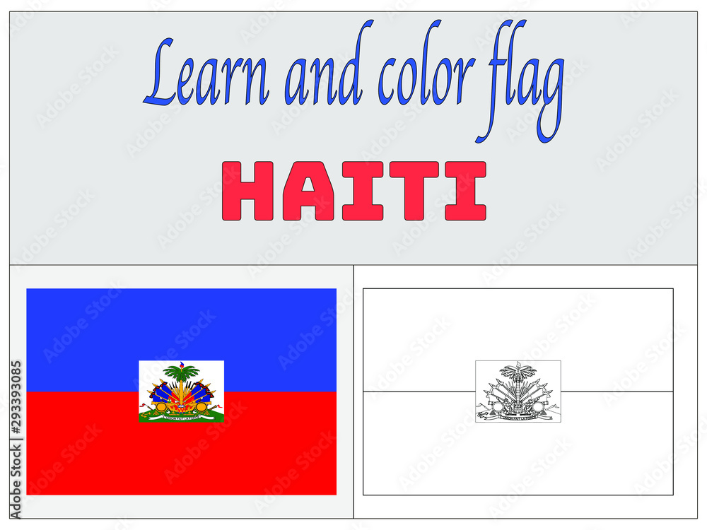 Haiti national flag coloring book for education and learning original colors and proportion simply vector illustration from countries flag set vector