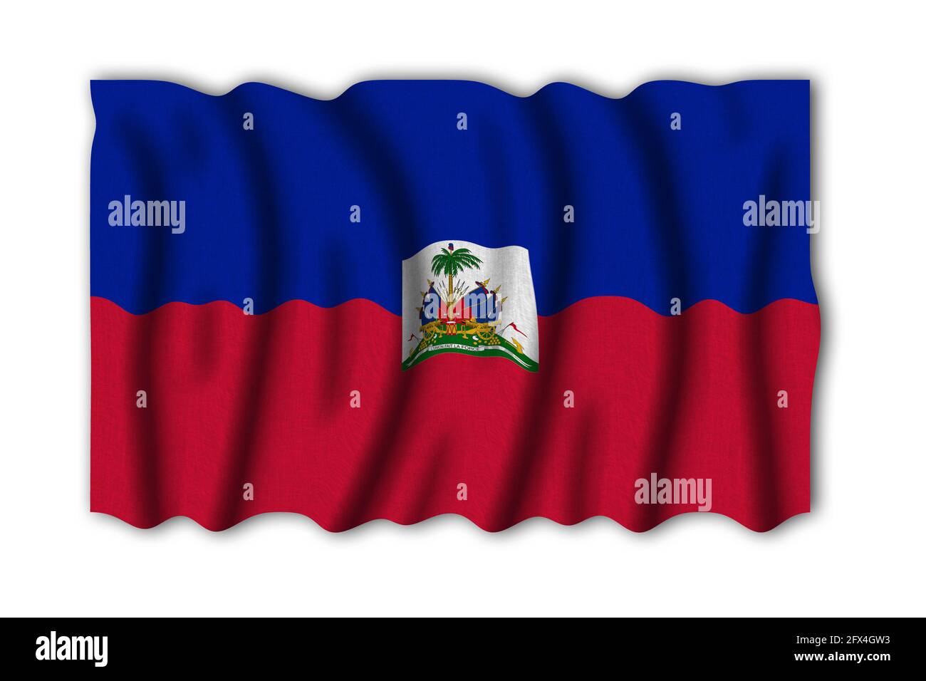Haiti national flag cut out stock images pictures