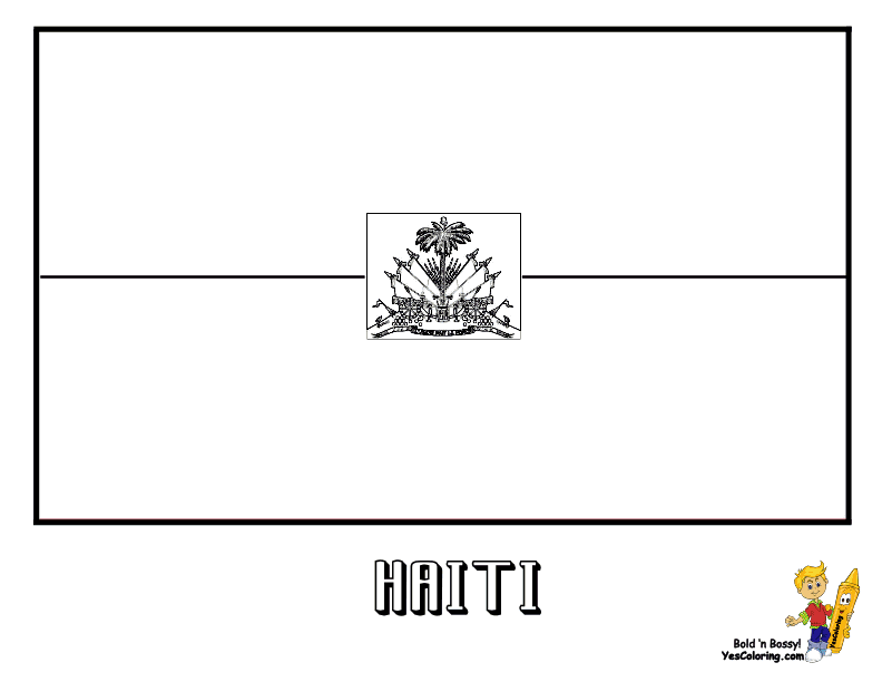Haiti flag coloring page