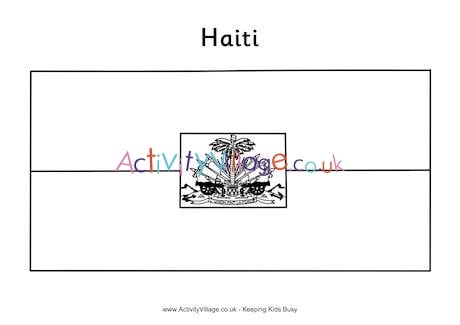 Haiti flag louring page
