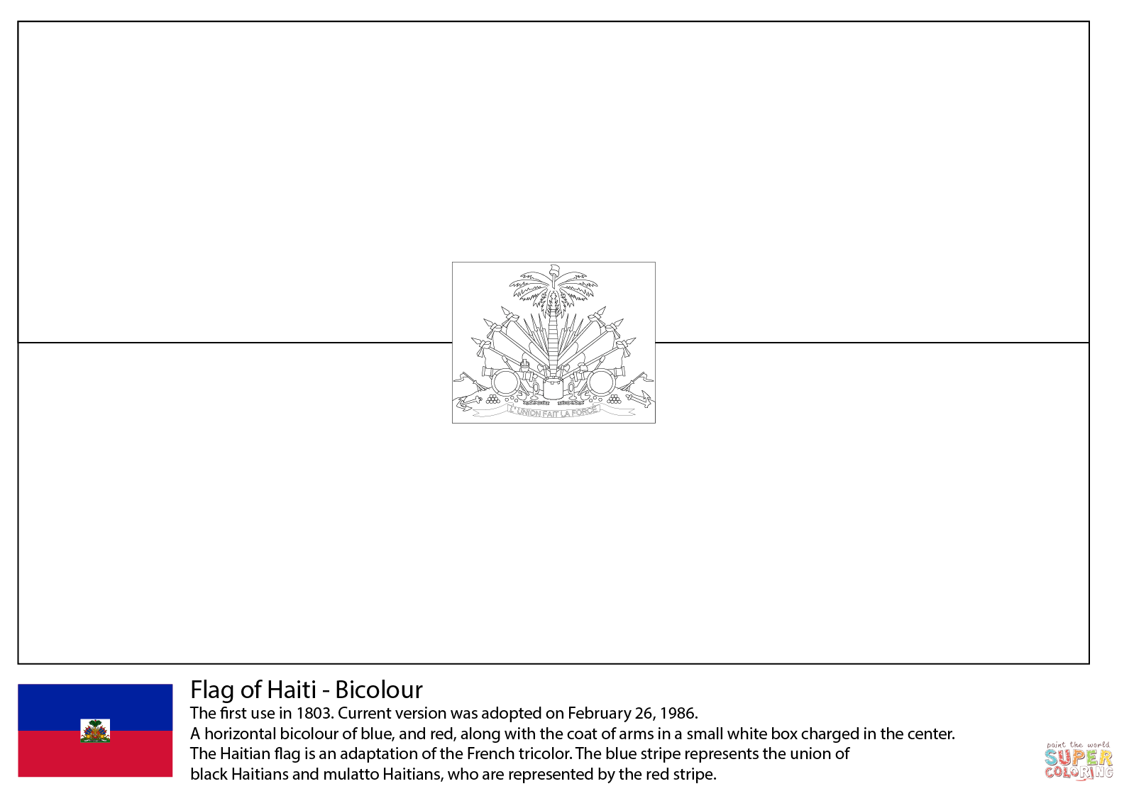 Flag of haiti coloring page free printable coloring pages