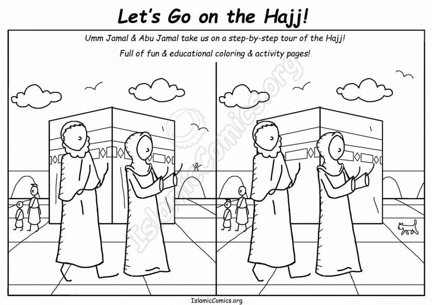 Hajj and umrah coloring pages and activity sheets â islamic comics
