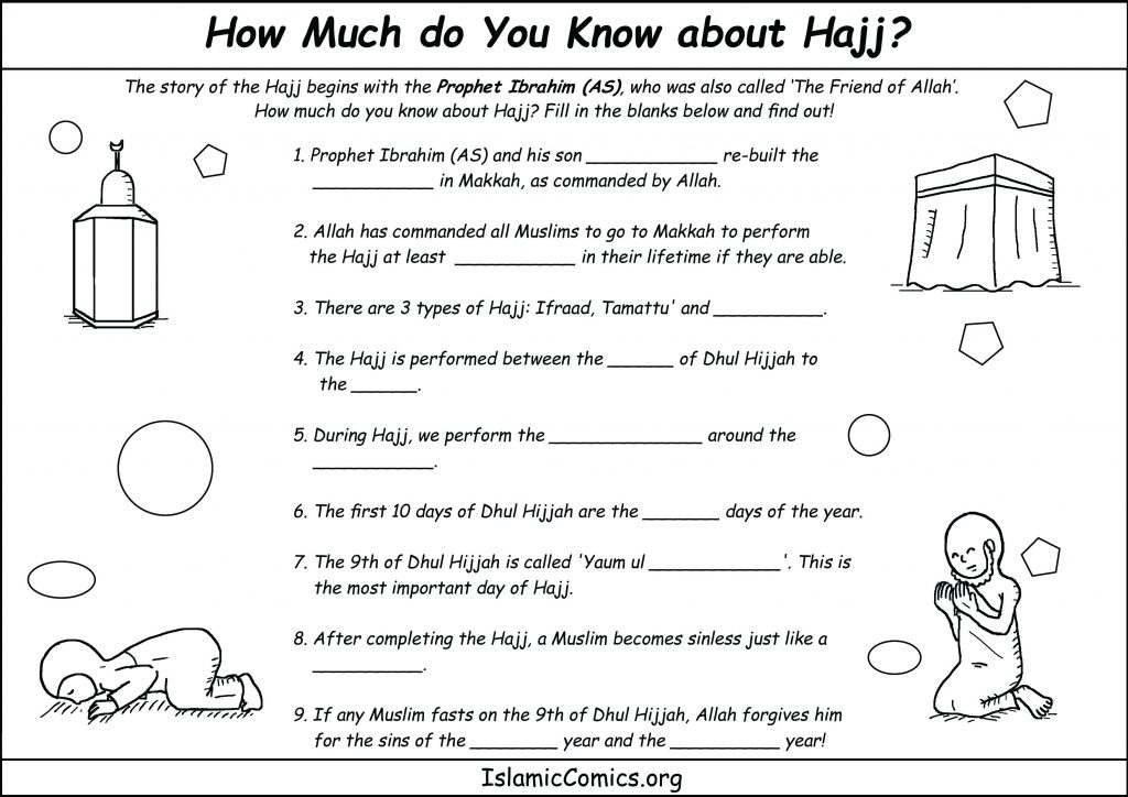 How much do you know about hajj fill in the blanks â islamic comics